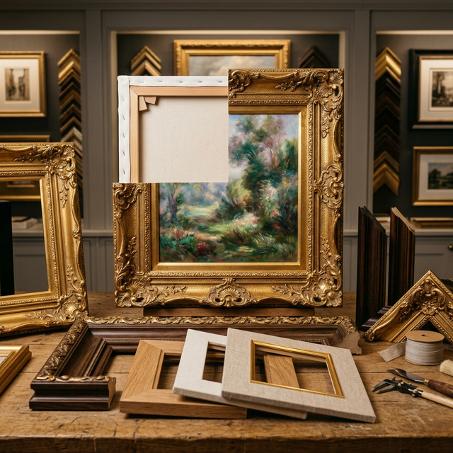 Premium frame selection for oil art